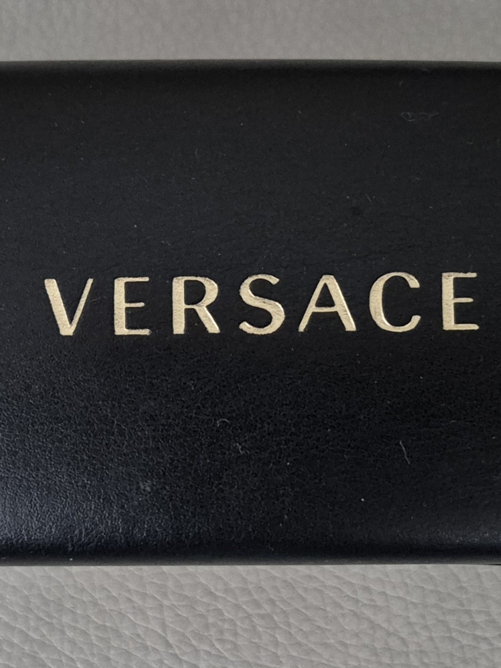 Versace Black Eyewear Case with Gold Logo